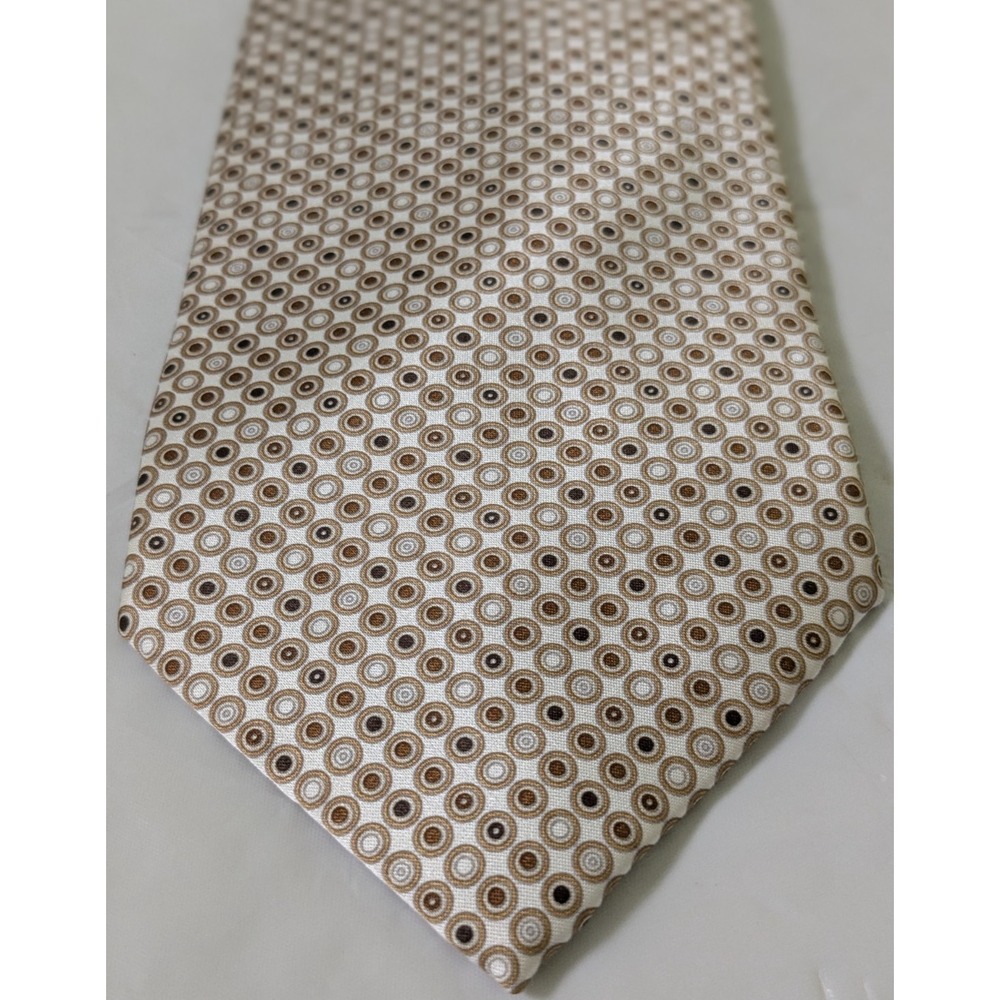 NWT Santo Stefano Men's 100% Silk Luxury Tie Geometric Micro Circles 59x3.5